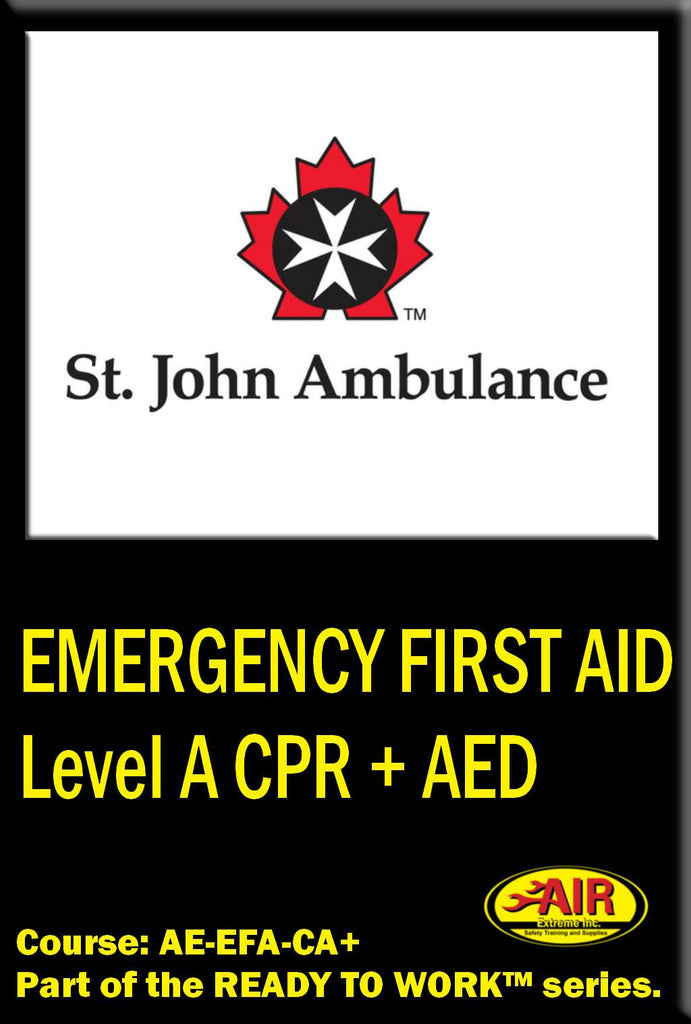 Emergency First Aid Level A CPR + AED Training Course (St. John Ambulance)