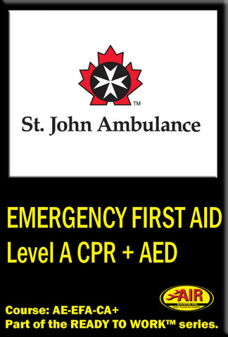 Emergency First Aid Level A CPR + AED Training Course (St. John Ambulance)